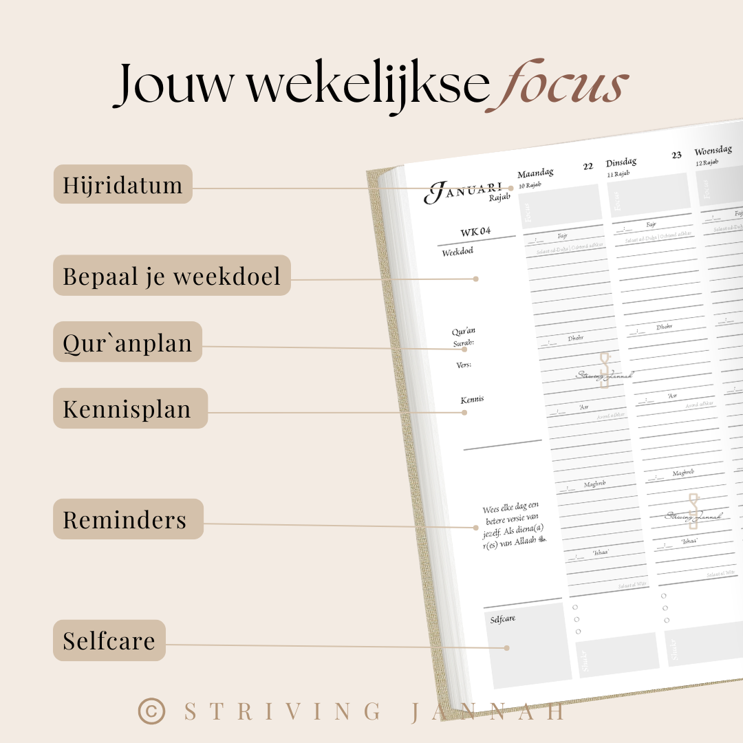 Striving Jannah Islamitische planner 2026 | 1447 - 1448 h
