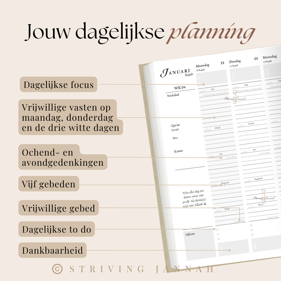 Striving Jannah Islamitische planner 2026 | 1447 - 1448 h