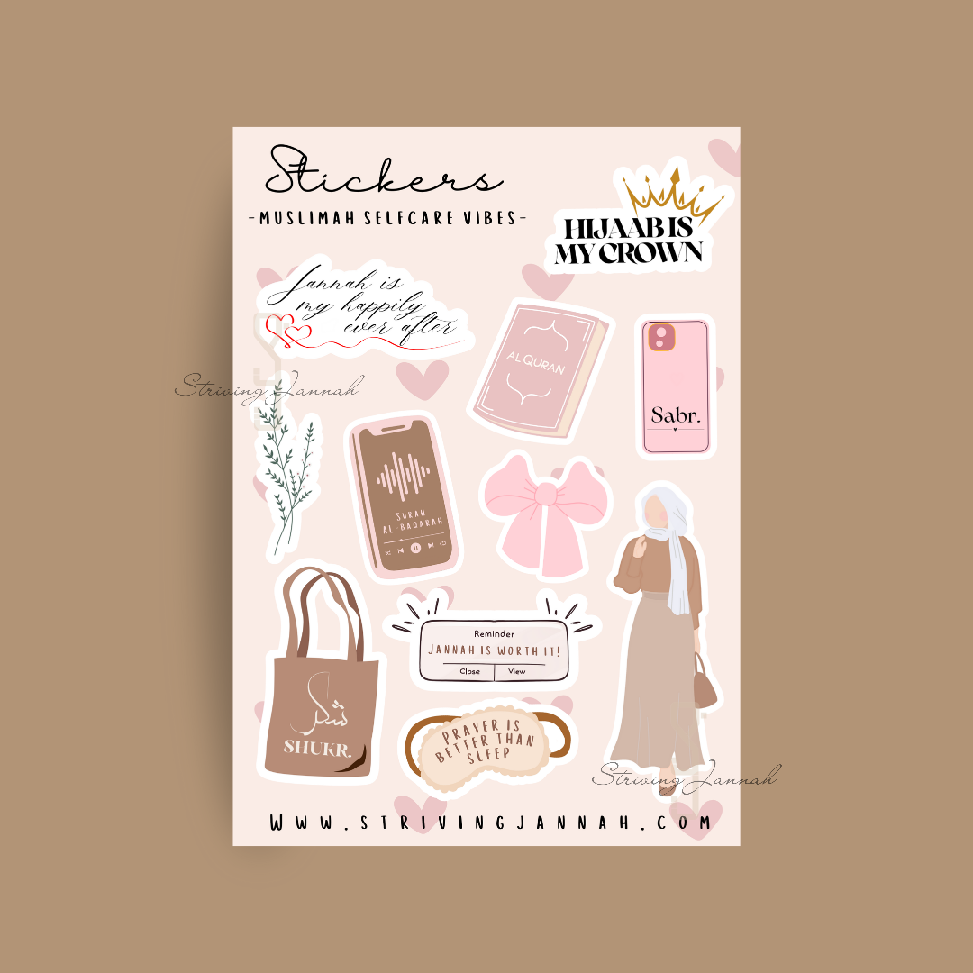 Striving Jannah roze wenskaart kaart beige eid mubarak moubarak low budget