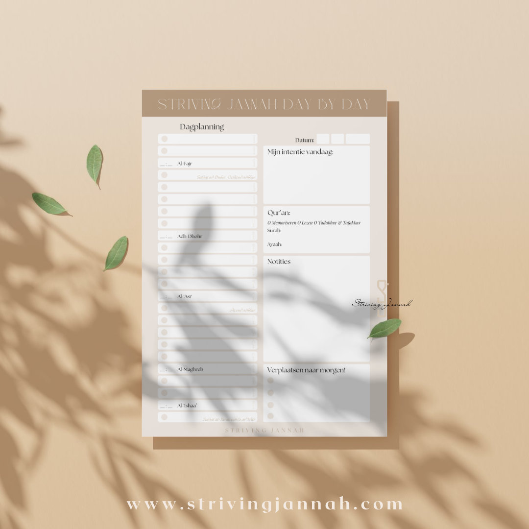 Striving Jannah day to day planner - dagplanner