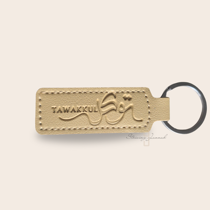 Kunstlederen sleutelhanger tawakkul embossing