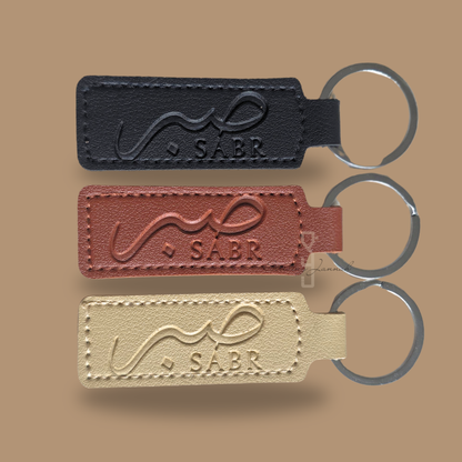 Kunstlederen sleutelhanger Sabr embossing