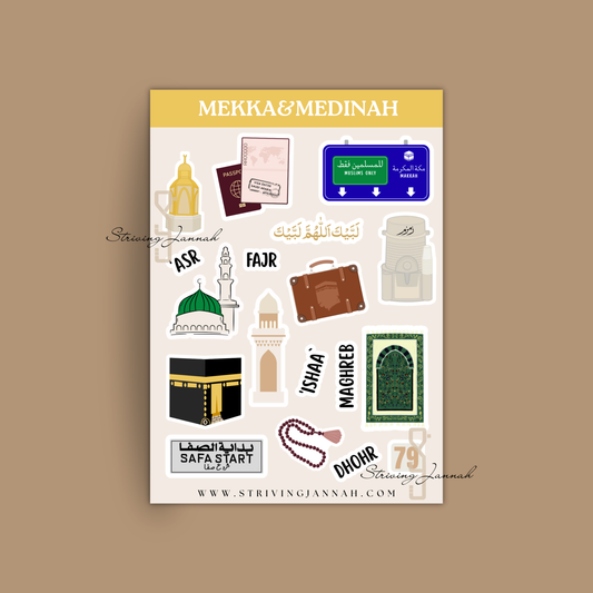 Mekka & Medina sticker op vel