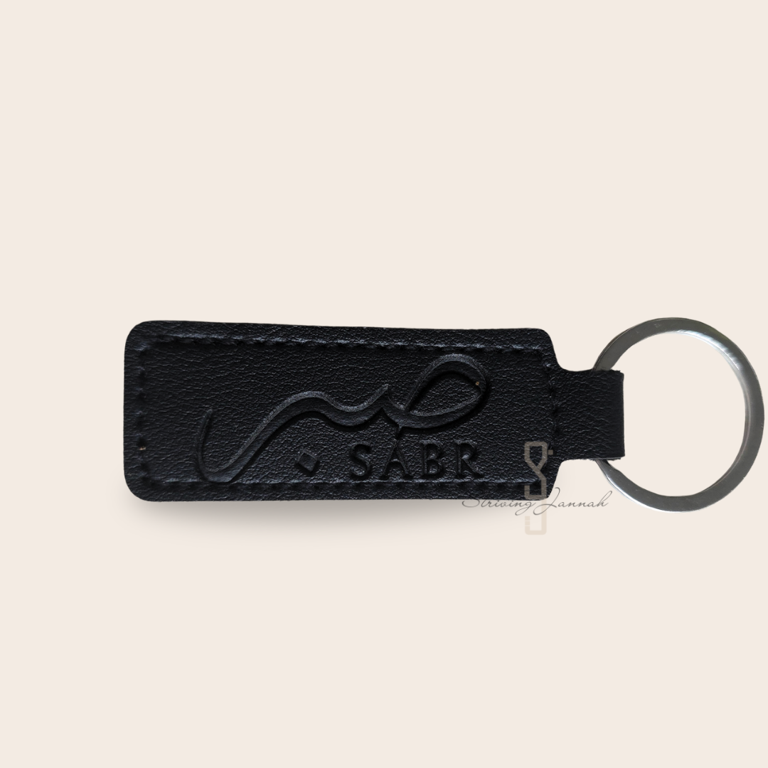 Kunstlederen sleutelhanger Sabr embossing