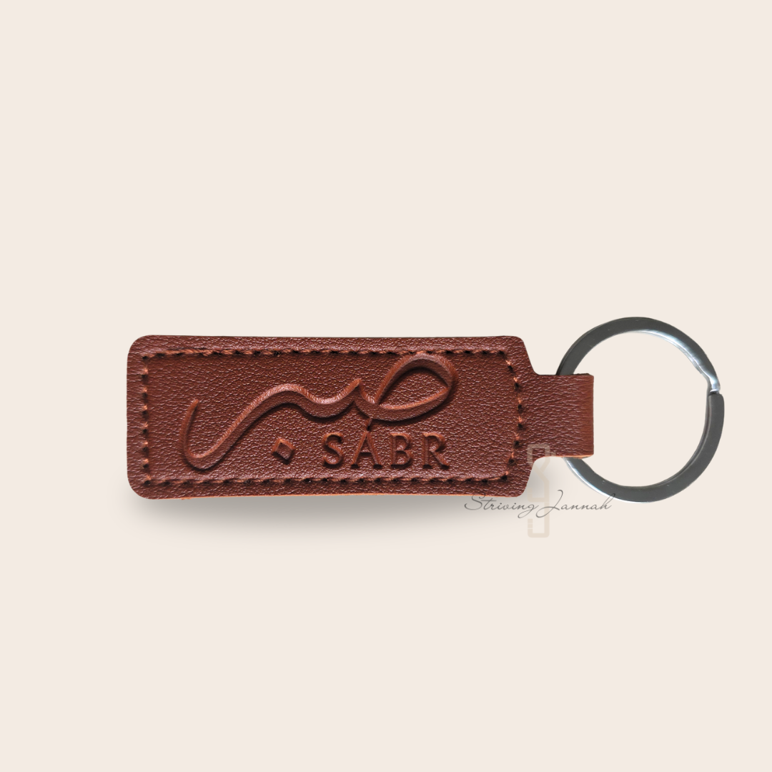 Kunstlederen sleutelhanger Sabr embossing