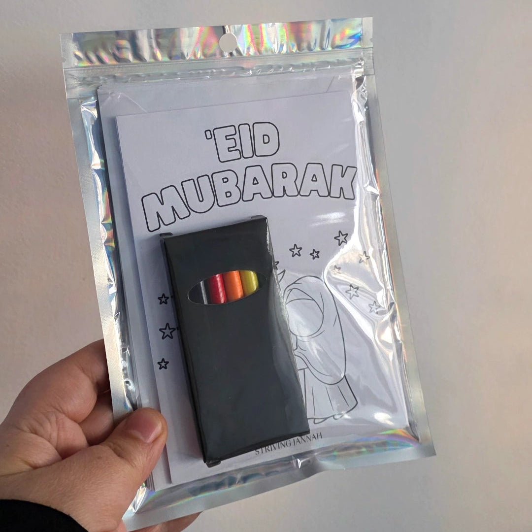 6 inkleurbare 'Eid Mubarak kaarten