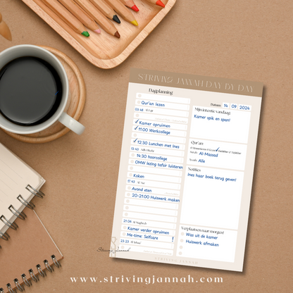 Striving Jannah day to day planner - dagplanner