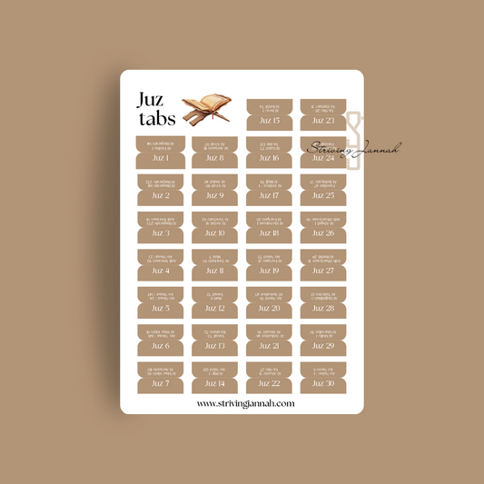 Striving Jannah Qurantabs quran tabs Qur'an tab stickers juzsticker ju
