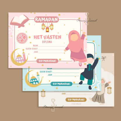 Ramadan diploma en kalender inclusief stickers