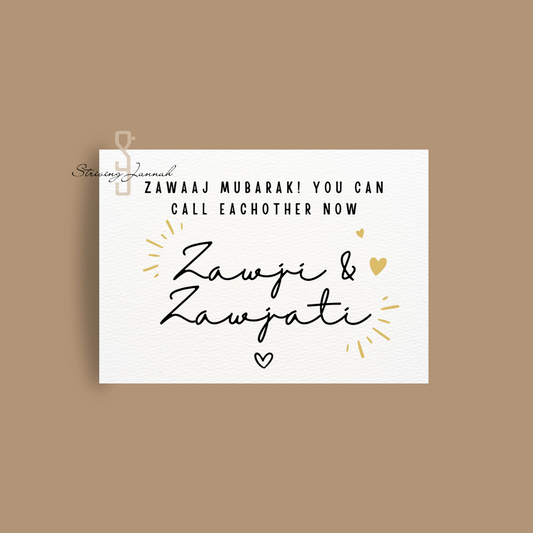 Wenskaart huwelijk: zawji & zawjati