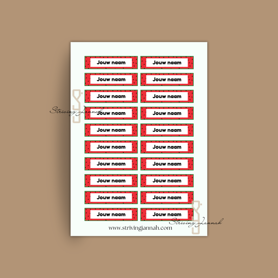 Naamstickervel Watermeloen