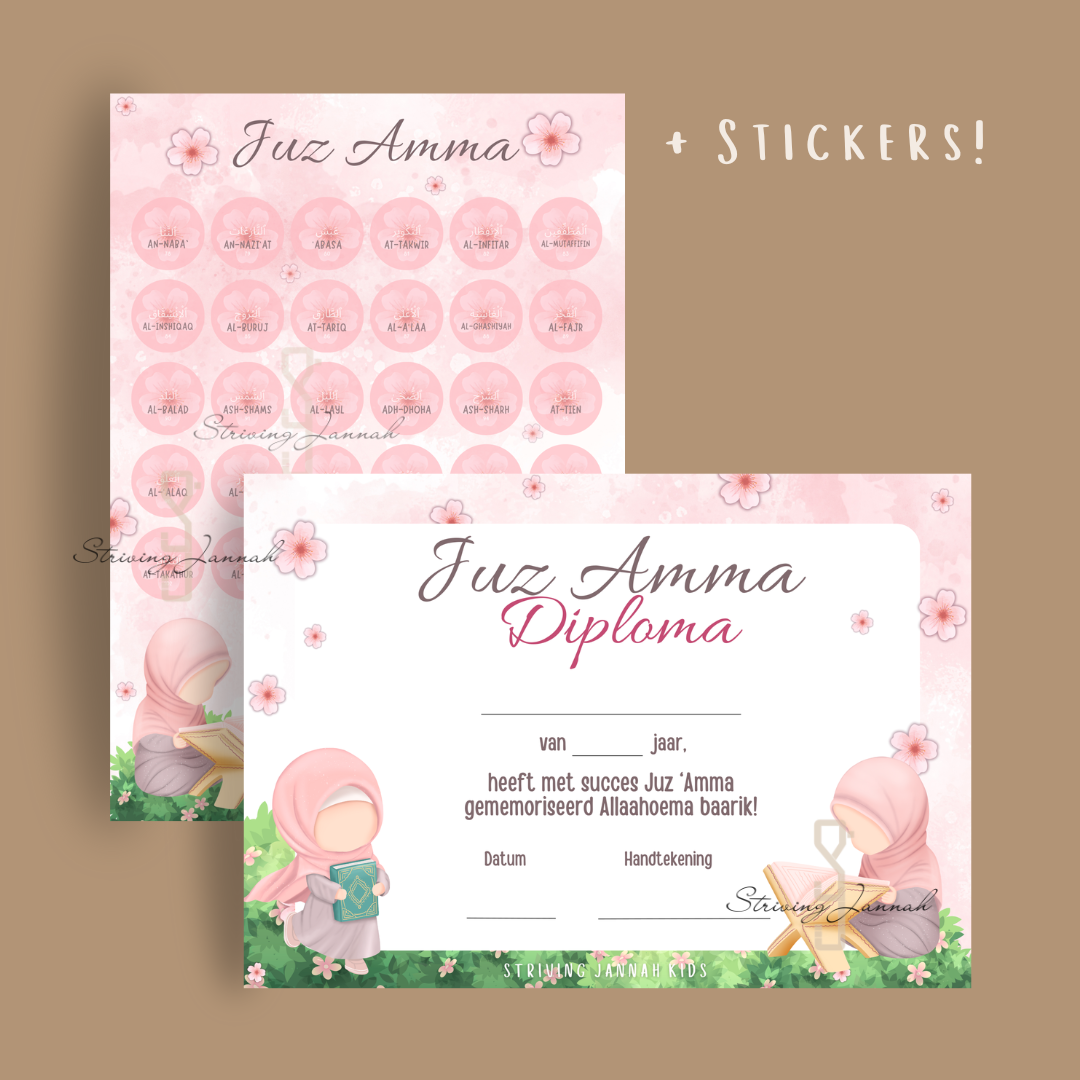 StrivingJannah juz amma tracker en diploma kinderen meisje