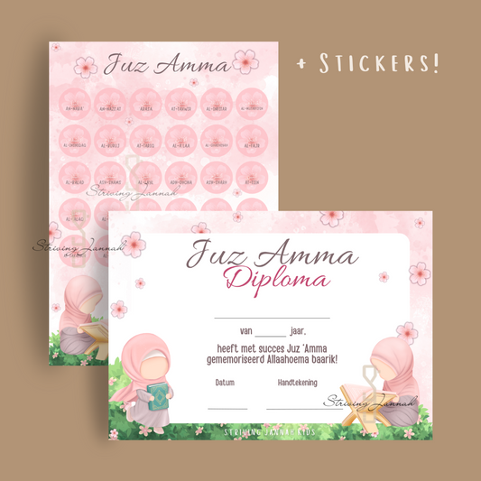 StrivingJannah juz amma tracker en diploma kinderen meisje