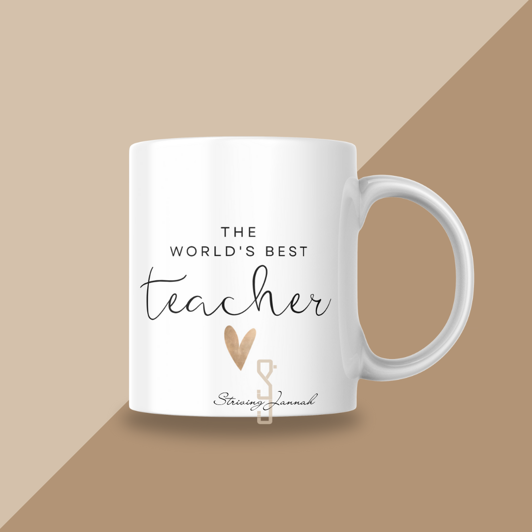 The world's best teacher – mok 330 ml met sierletters