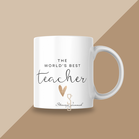 The world's best teacher – mok 330 ml met sierletters