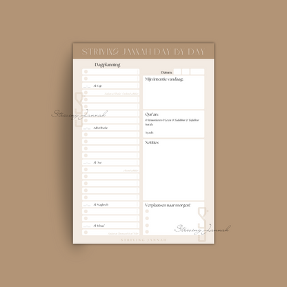 Striving Jannah day to day planner - dagplanner