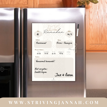 Striving Jannah Ramadan kalender whitebord magnetisch inclusief stift