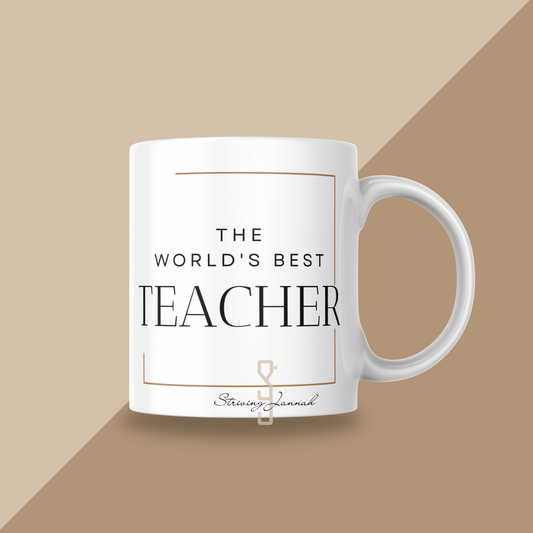 The world's best teacher – mok 330 ml vierkant