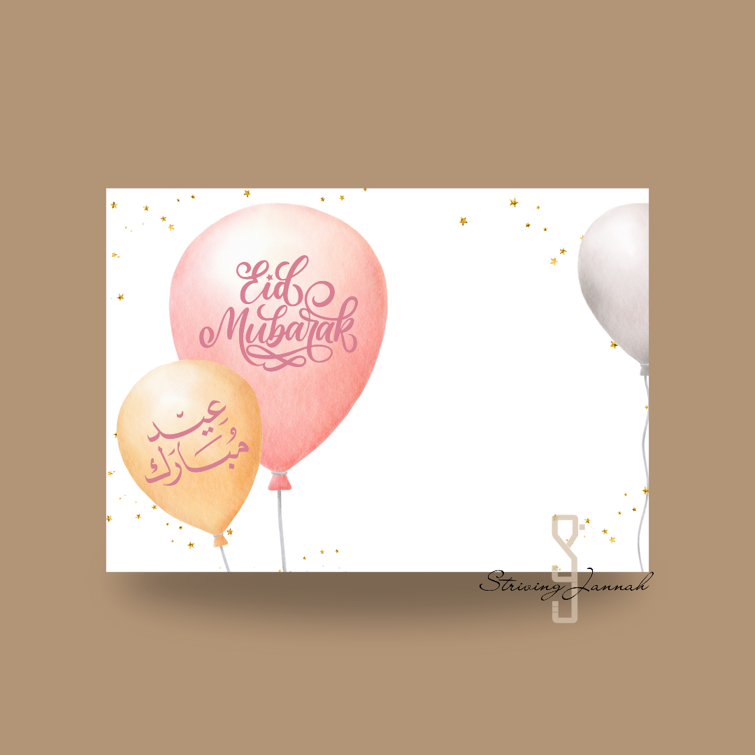 Striving Jannah eid mubarak kaart geldkaart cadeaukaart roze