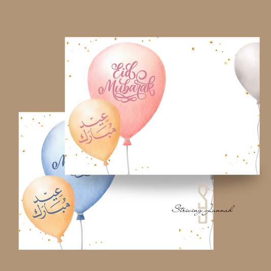 Striving Jannah eid mubarak kaart geldkaart cadeaukaart roze blauw