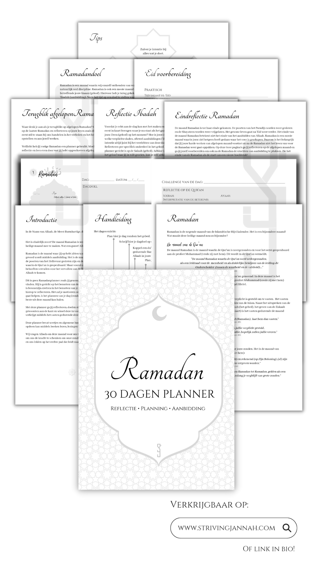Striving Jannah planner 30 dagen planner inhoud 