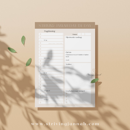 Striving Jannah day to day planner - dagplanner
